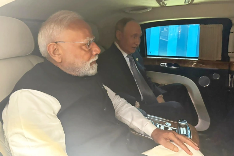 Modi and Putin meeting at SCO Summit 2025